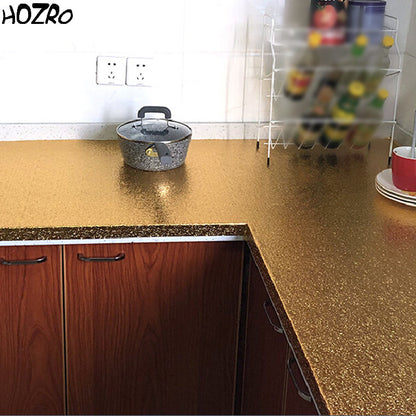 Autocolant Folie Auriu HOZRO, Decor Autoadeziv, Rezistent și Ușor de Aplicat, Ideal pentru Mobilă, Pereți sau Proiecte DIY HOZRO