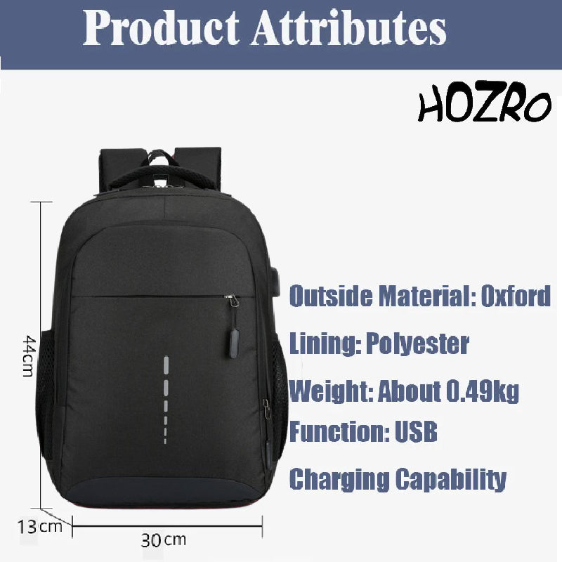 Rucsac Laptop HOZRO, 14 inch, Port USB, Poliester Rezistent, Compartiment Laptop, Călătorie, Școală sau Birou, Vișiniu HOZRO