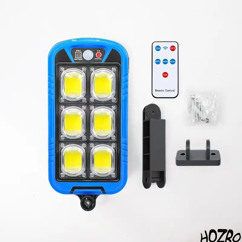 Lampa solara HOZRO, LED ZB150A cu senzor de miscare, carcasa rezistenta, eficienta energetica ridicata, protectie la intemperii, ideala pentru iluminatul exterior, gradini, terase si spatii comerciale HOZRO