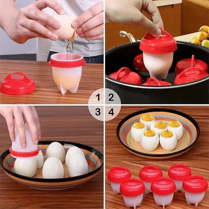 Set 6 forme de silicon EggDishes pentru fiert oua fara coaja 🥚 BESTSELLS