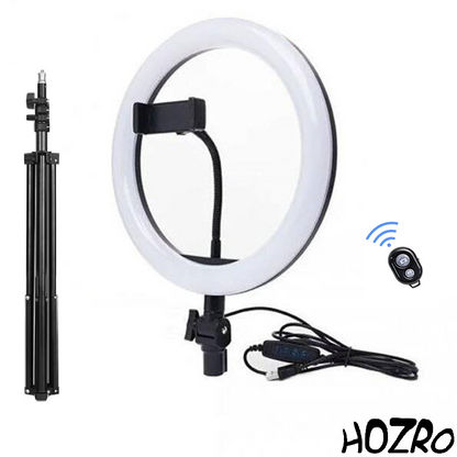 Ring Light HOZRO, 15 cm/ 6'' – Iluminare Versatilă în 3 Trepte, Ideală pentru Foto și Video HOZRO