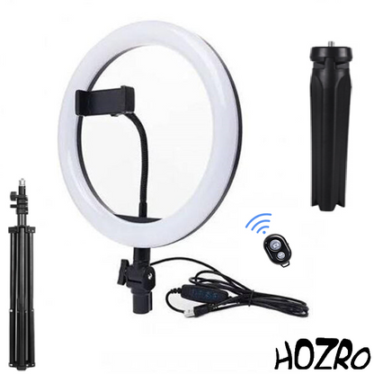 Ring Light HOZRO, 15 cm/ 6'' – Iluminare Versatilă în 3 Trepte, Ideală pentru Foto și Video HOZRO