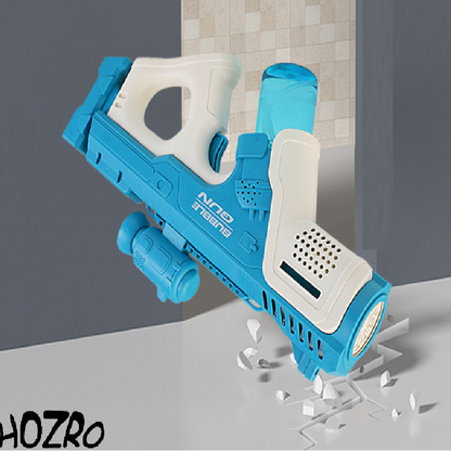 Pistol HOZRO, pentru Baloane „Baster Blue” — Pistol de Apă Compact, Rapid și Sigur pentru Jocuri în Aer Liber, Reîncărcabil cu Baloane Instant, Mecanism Anti-Scurgere și Design Ergonomic Albastru HOZRO