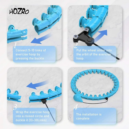 Cerc Fitness Reglabil 2 în 1 HOZRO, pentru Adulți – Cu Greutăți și Design Detasabil, Ideal pentru Slăbit, Tonifiere și Antrenamente Cardio – Hula Hoop Inteligent de Tip Infinity, Ușor de Asamblat și Utilizat Acasă sau la Sală HOZRO