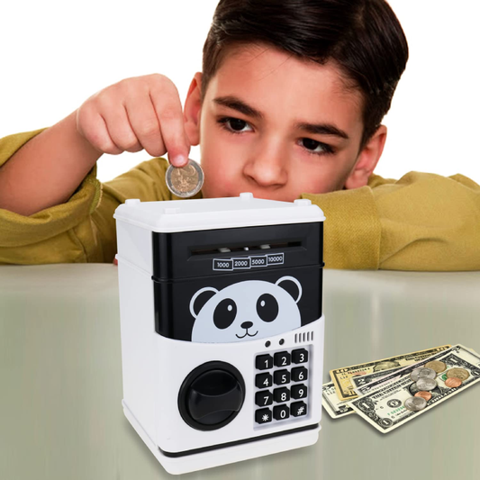 Pusculiță digitală HOZRO, cu Cifru si afișaj LED, model Panda, încuietoare electronică și design drăguț de panda, ideală pentru copii pentru a învăța economisirea și gestionarea banilor HOZRO