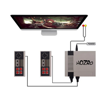 Consola Gaming Retro HOZRO, Cu 620 Jocuri Clasice, 2 Controllere, 4 butoane, Multiplayer HOZRO
