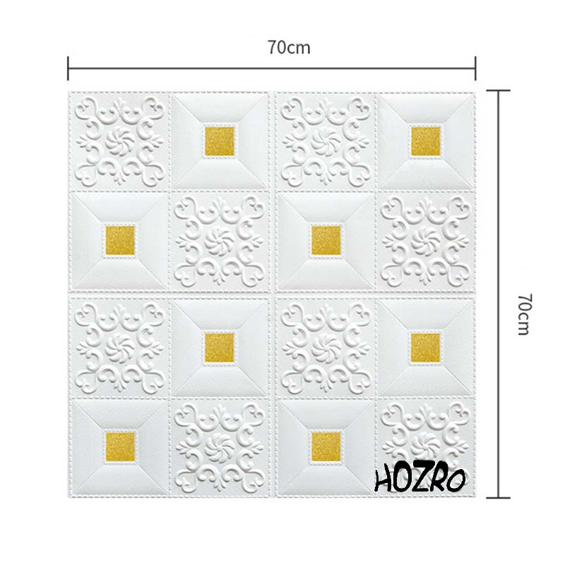 Tapet 3D autoadeziv, Model pentru Tavan/Perete, design modern, foarte usor de montat, Alb/Galben HOZRO