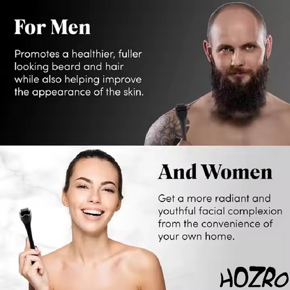 Dermaroller profesional HOZRO, 0.5 mm pentru îngrijirea tenului, stimularea colagenului și regenerarea pielii, tratament anti-acnee și reducerea ridurilor HOZRO