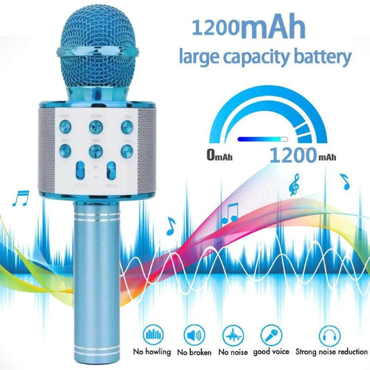 Microfon Wireless pentru Karaoke cu Bluetooth, Blue – Distracția începe aici! 🎤 BESTSELLS