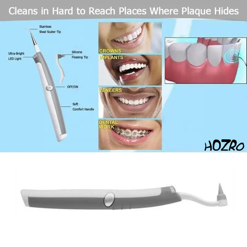 🦷 Aparat Sonic HOZRO, Pentru Detartraj – Curățare Profesională a Dinților, Îndepărtare Tartru, Pete și Placă Bacteriană, pentru un Zâmbet Alb și Sănătos HOZRO