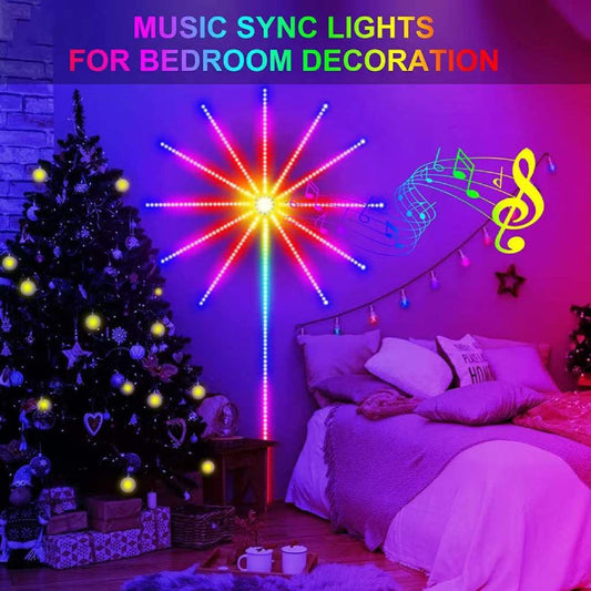 ✨ Banda LED RGB HOZRO, Rezistentă la Apă IP65 cu Control APP, Sincronizare cu Muzica și Efect de Foc / Firework, Iluminare Colorată pentru Petreceri, Crăciun și Decorațiuni Festive, Alimentare 5V USB ✨ HOZRO
