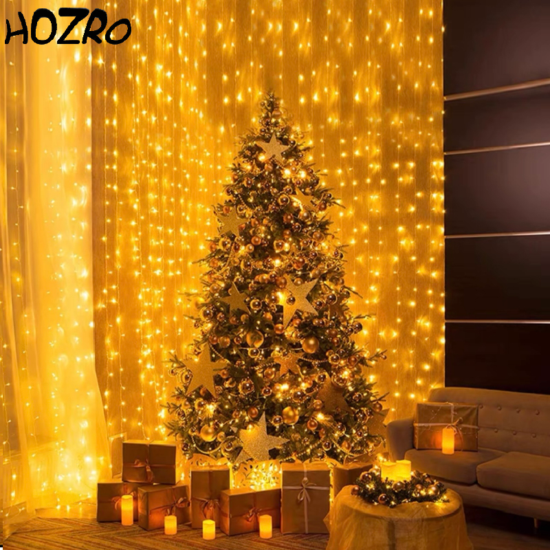 Lumini Tip Perdea LED HOZRO, 3 x 2 Metri, Rezistente la Apă IP65, Iluminare Decorativă RGB pentru Crăciun, Petreceri, Nunti și Evenimente Festive HOZRO