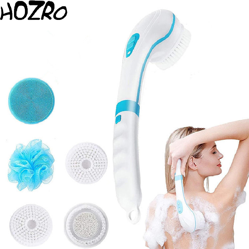 Perie electrică HOZRO, de masaj și curățare Spin Spa, cu multiple capete interschimbabile, design ergonomic și funcționare pe baterii, ideală pentru exfoliere, îngrijirea pielii și relaxare în timpul dușului HOZRO