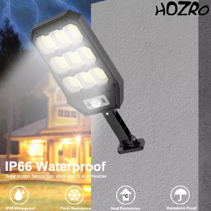 Lampă Solară HOZRO, Model LF-1769 – Iluminare LED Puternică, Încărcare Solară, Rezistentă la Intemperii, Ideală pentru Curți, Grădini și Spații Exterioare HOZRO