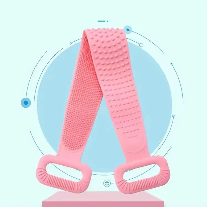 💆♀️ Bandă de masaj și curățare corporală cu 2 fețe – Silicon de calitate, Roz🌸 BESTSELLS