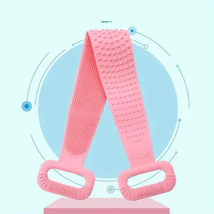 💆♀️ Bandă de masaj și curățare corporală cu 2 fețe – Silicon de calitate, Roz🌸 BESTSELLS