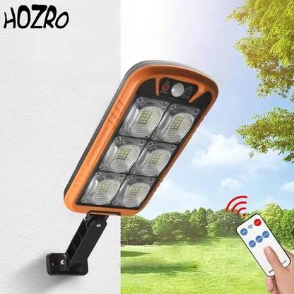 Lampa solara HOZRO, LED ZB150A cu senzor de miscare, carcasa rezistenta, eficienta energetica ridicata, protectie la intemperii, ideala pentru iluminatul exterior, gradini, terase si spatii comerciale HOZRO