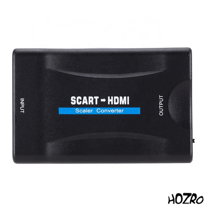 Converter HOZRO, SCART la HDMI – Adaptor cu Intrare SCART și Ieșire HDMI, Video Compozit și Audio Stereo, Suport HD 720p/1080p pentru TV, DVD și HD HOZRO