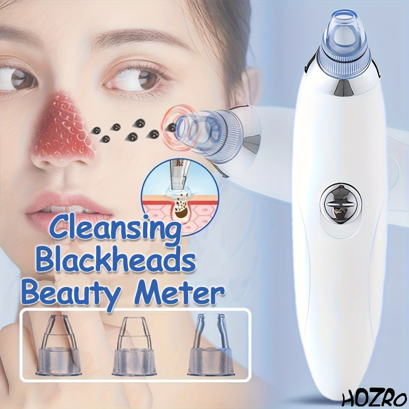 Aparat Vacuum HOZRO, Derma Suction pentru Curățarea Tenului, Îndepărtarea Punctelor Negre și Exfoliere Delicată, cu Capete Interșchimbabile și Putere Reglabilă – Îngrijire Profesională la Tine Acasă HOZRO