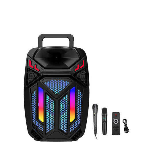 Boxă Portabilă HOZRO, Model ZQS-15108 cu Bluetooth, Microfon Wireless, Putere Mare, Efecte Luminoase LED, Radio FM și Baterie Reîncărcabilă – Sistem Audio Profesional pentru Karaoke, Petreceri și Evenimente HOZRO