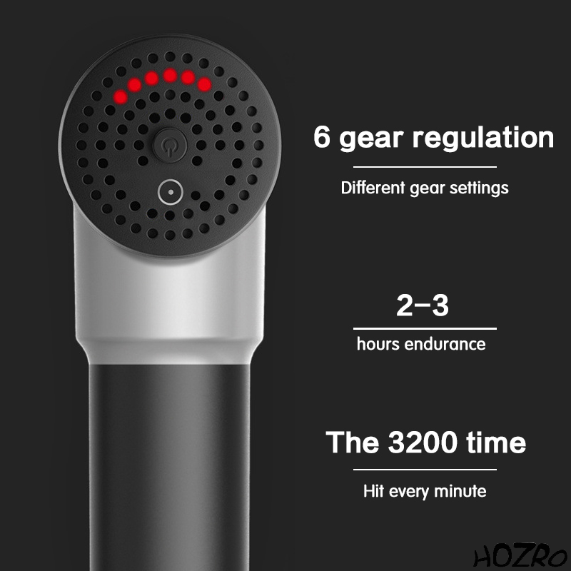Mini Aparat de Masaj HOZRO, Fascial Gun Portabil, cu Capete Interșchimbabile și Intensități Reglabile, Ideal pentru Relaxare Musculară, Terapie Anti-Stres și Recuperare după Efort HOZRO