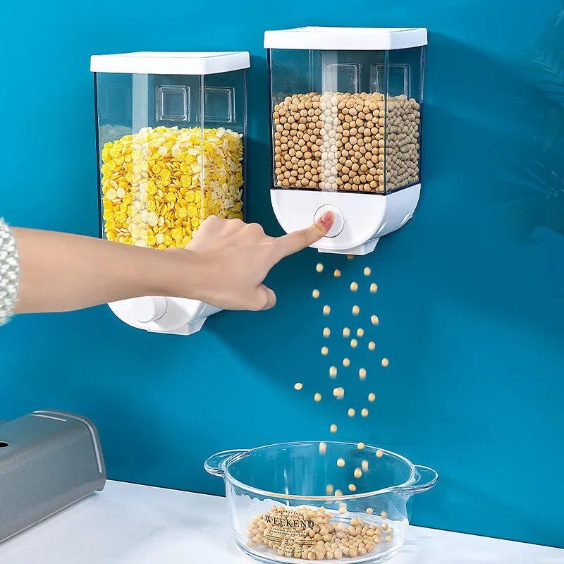 📢 Dozator Dispenser pentru Cereale și Boabe – Alb, 1 KG | Organizare și Prospețime în Bucătăria Ta! BESTSELLS