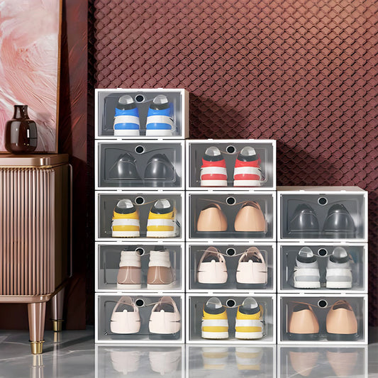 Organizator Pantofi Modular HOZRO, Dimensiune 14x23x33 cm – Cutie Transparentă, Rezistentă și Stivuibilă, Soluție Practică pentru Dressing și Spații de Depozitare HOZRO