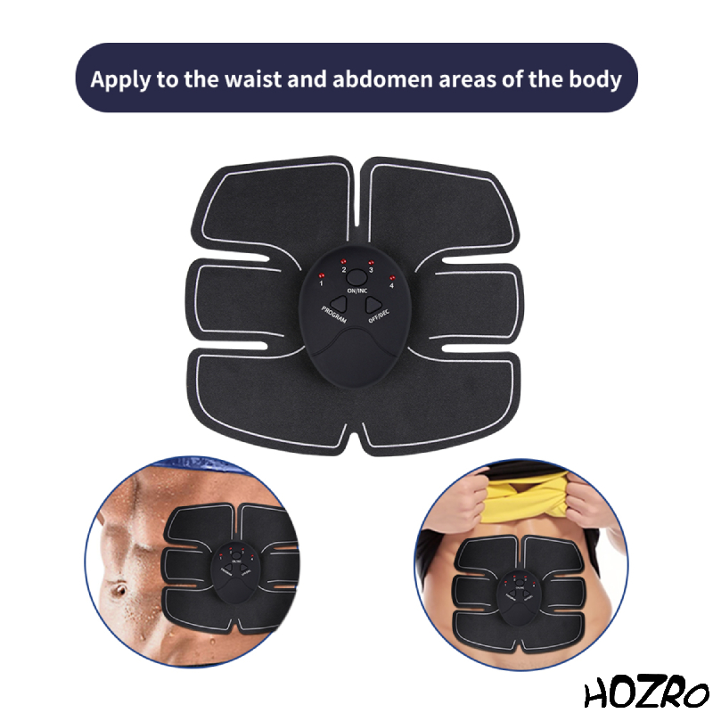 Aparat EMS HOZRO, pentru Abdomen – Centură de Electrostimulare Musculară, Tonifiere și Definire Mușchi, Utilizare Acasă sau la Birou HOZRO