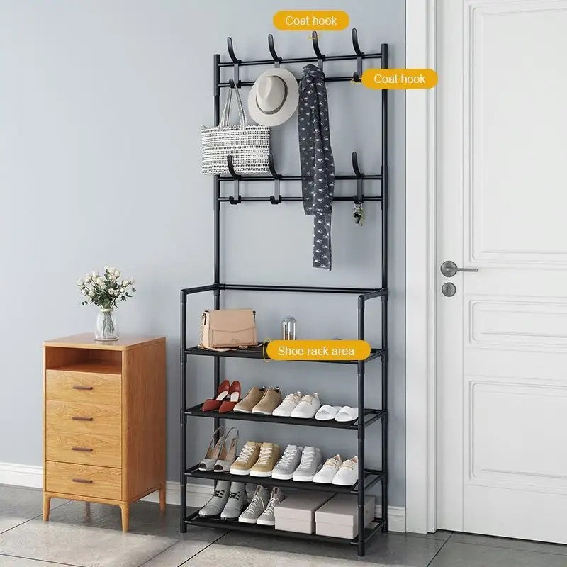 Cuier Multifuncțional cu Pantofar – Organizare Elegantă și Practică pentru Casa Ta! 🖤✨