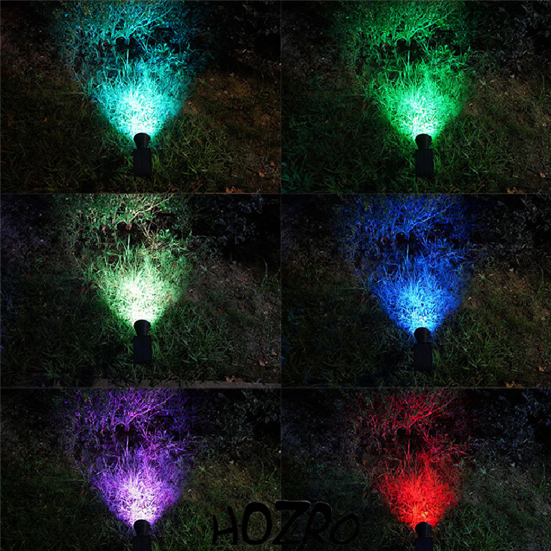 Proiector HOZRO, RGB cu Panou Solar – Iluminare LED Multicoloră, Telecomandă și Senzor de Lumină, Ideal pentru Exterior HOZRO