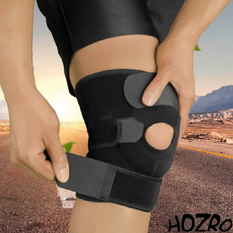 Genunchieră Sport HOZRO, cu Susținere Laterală – Negru, Stabilitate și Protecție pentru Efort Fizic, Recuperare și Prevenirea Accidentărilor HOZRO