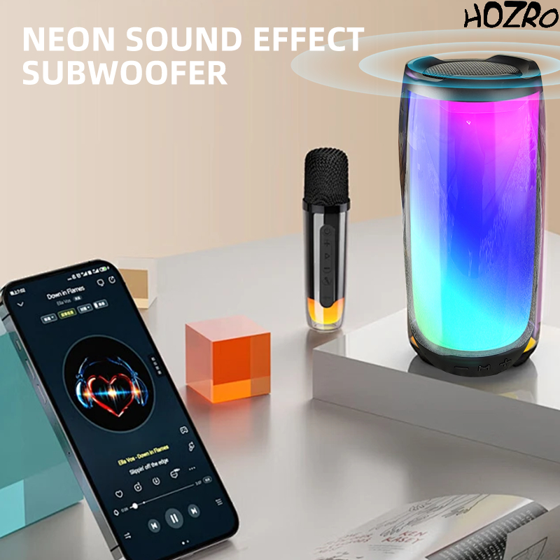 Boxă Portabilă RGB HOZRO, cu Sunet Puternic și Lumină LED Multicoloră – Conectivitate Bluetooth, Design Compact și Baterie Reîncărcabilă HOZRO