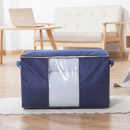 Geantă de Depozitare HOZRO, Albastră, Mărimea L – Organizator Spațios și Rezistent pentru Haină, Lenjerii, Jucării sau Accesorii, cu Fermoar Durabil și Design Modern Elegante HOZRO