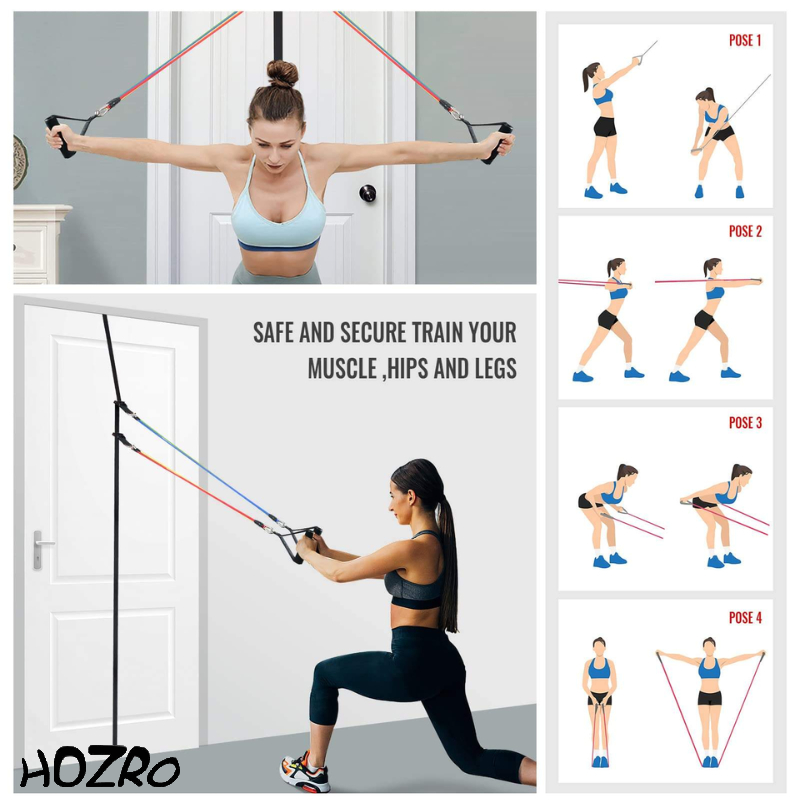 Set Benzi Fitness HOZRO, din Latex – Benzi Elastice pentru Antrenament, Yoga, Pilates și Exerciții de Forță HOZRO