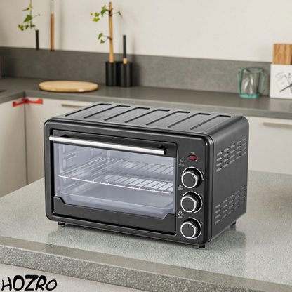 Cuptor Electric Mini HOZRO, Multifuncțional pentru Pizza, Clătite, Patiserie, Fripturi, Prăjituri, Pâine și Toast – Perfect pentru Gătit Acasă, Copt, Prăjit și Grătar, 220V HOZRO