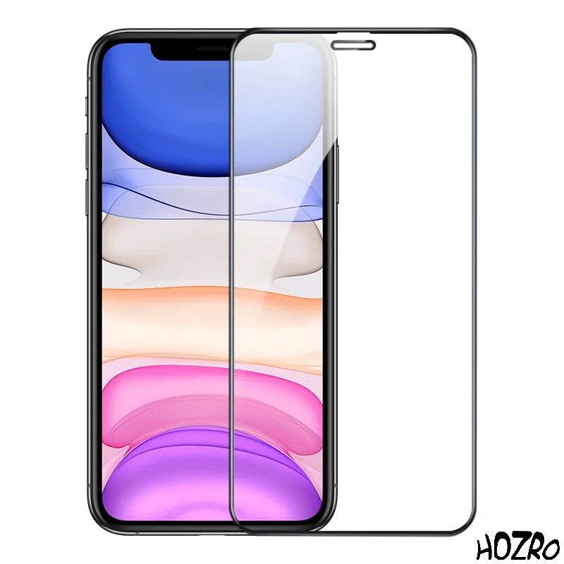 Folie HOZRO, de Sticla, Premium 5D Full Cover, Compatibila cu iPhone 11, Sticla Securizata 9H, Anti-Amprenta, Margini Negre – Protectie Completa si Eleganta pentru Ecran HOZRO
