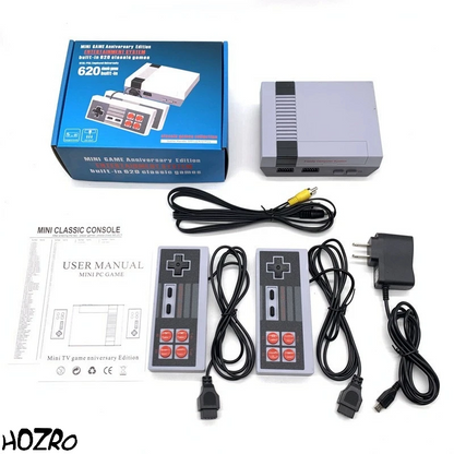 Consola Gaming Retro HOZRO, Cu 620 Jocuri Clasice, 2 Controllere, 4 butoane, Multiplayer HOZRO