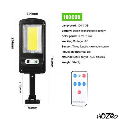 Lampă Solară HOZRO, Model W756– Iluminare LED Puternică, Încărcare Solară, Rezistentă la Intemperii, Ideală pentru Exterior HOZRO