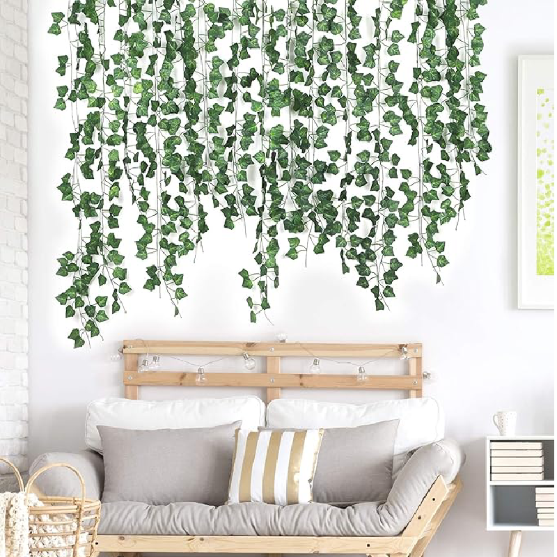 Set 12 ghirlande decorative artificiale HOZRO, aspect natural, rezistente și flexibile, ideale pentru decor interior și exterior, evenimente festive, nunți, petreceri sau amenajări creative HOZRO
