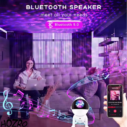 Proiector Astronomic HOZRO, Space Dog cu Design 3D Inteligent, Proiecție Stele și Galaxii în 360°, Lumină Ambientală Reglabilă și Funcție Bluetooth Music Player – Ideal pentru Dormitor, Relaxare, Copii și Decor Modern HOZRO