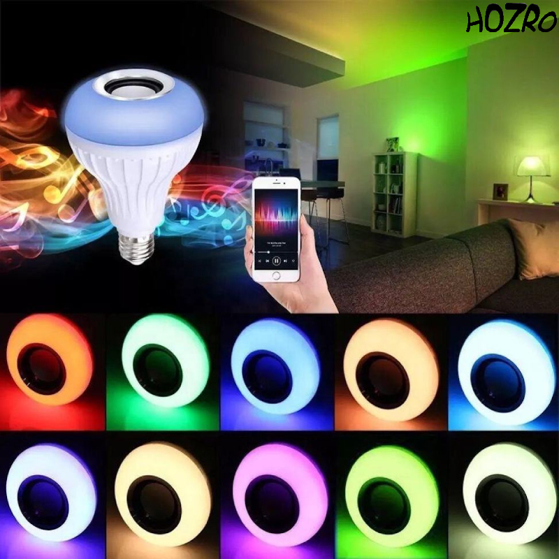 Bec Muzical Inteligent HOZRO, LED multifuncțional, cu boxă Bluetooth, telecomandă și efecte de lumini RGB, perfect pentru decor și divertisment HOZRO