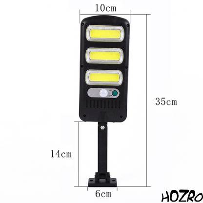 Lampă Solară LED JY-60 cu Panou Solar Eficient, Putere Mare de Iluminare, Senzor de Mișcare și Telecomandă – Rezistentă la Apă, Ideală pentru Curte, Grădină, Terasă și Exterior HOZRO