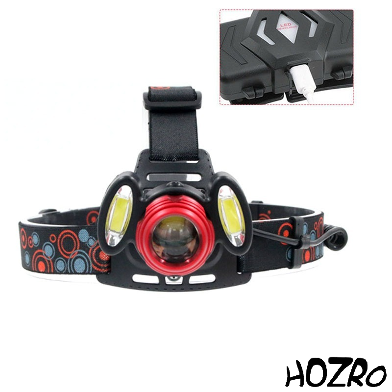 💡 Lanternă de Cap HOZRO, 3 LED Rotary Zoom Oval – Iluminare Reglabilă și Puternică, Hands-Free pentru Camping, Drumeții, Ciclism sau Lucru în Întuneric HOZRO