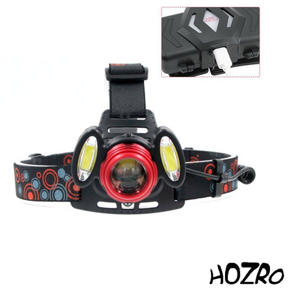 💡 Lanternă de Cap HOZRO, 3 LED Rotary Zoom Oval – Iluminare Reglabilă și Puternică, Hands-Free pentru Camping, Drumeții, Ciclism sau Lucru în Întuneric HOZRO