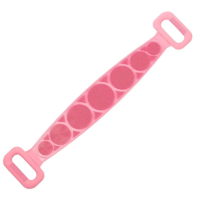 💆♀️ Bandă de masaj și curățare corporală cu 2 fețe – Silicon de calitate, Roz🌸 BESTSELLS