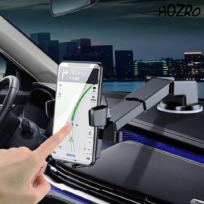 Suport Telefon cu Braț Telescopic Reglabil HOZRO, Culoare Neagră – 360° Rotativ, Stabil și Ușor de Utilizat, Compatibil cu Toate Modelele de Smartphone, Ideal pentru Birou, Mașină sau Acasă HOZRO