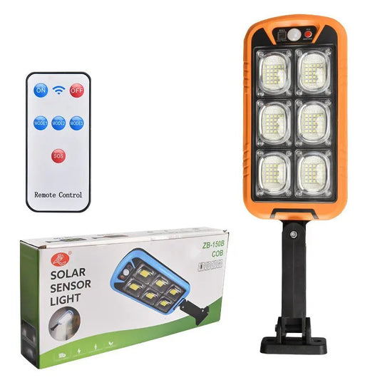 Lampa solara HOZRO, LED ZB150A cu senzor de miscare, carcasa rezistenta, eficienta energetica ridicata, protectie la intemperii, ideala pentru iluminatul exterior, gradini, terase si spatii comerciale HOZRO