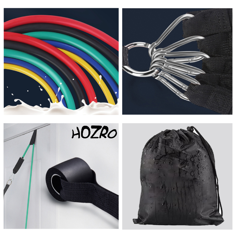 Set Benzi Fitness HOZRO, din Latex – Benzi Elastice pentru Antrenament, Yoga, Pilates și Exerciții de Forță HOZRO