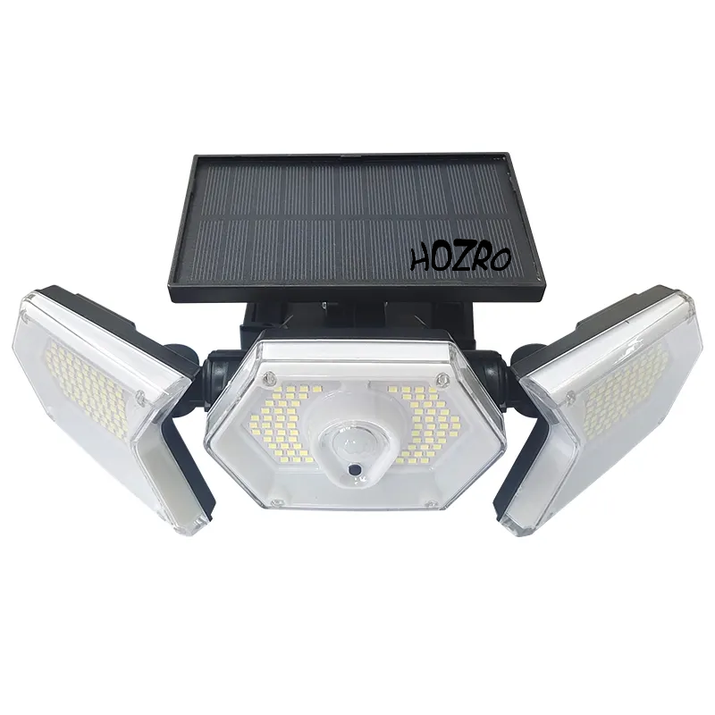 Lampa solara de perete HOZRO, cu senzor de miscare, Model W774A , panou solar, telecomanda si iluminare automata pentru exterior HOZRO