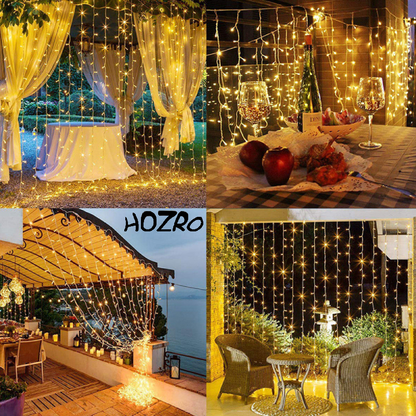 ⭐Perdea Luminoasă LED HOZRO, Ghirlandă Decorativă pentru Interior și Exterior, Iluminare Festivă pentru Crăciun, Petreceri și Evenimente Speciale⭐ HOZRO